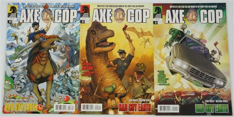 Axe Cop Bad Guy Earth 1 3 Vfnm Complete Series Dark Horse Comics 2