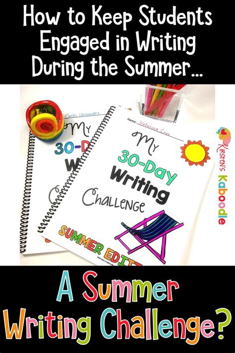 30 Day Summer Writing Challenge For Students Summer Writing Activity