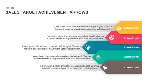 Sales Target Achievement Arrows Powerpoint Template And