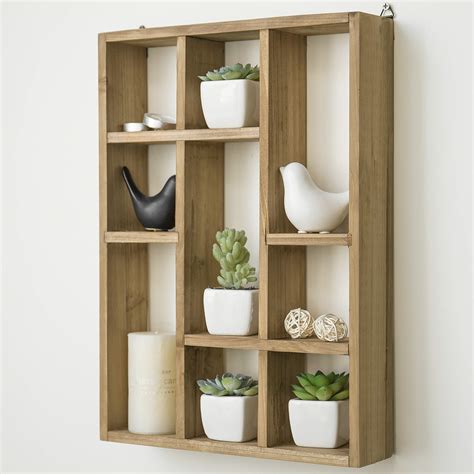Myt 15 Inch Wall Mounted Vertical Or Horizontal 9 Slot Rustic Wood