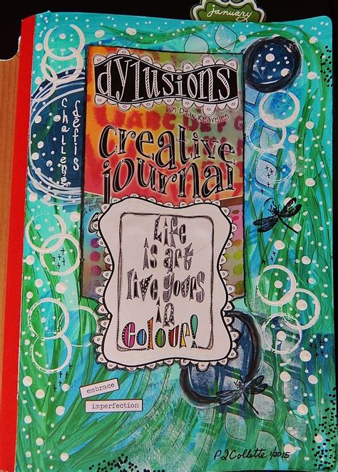 Dylusions journal - inside journal cover. | Journal covers, Art journal, Journal planner