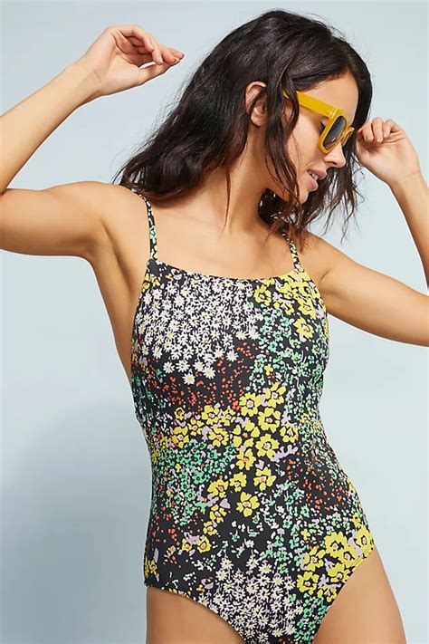 Allihop Square Neck One Piece Swimsuit Anthropologie