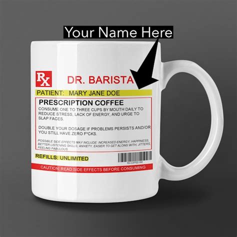 Prescription Coffee Mug Etsy