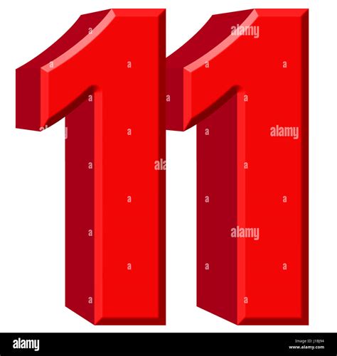 Numeral 11 Eleven Isolated On White Background 3d Render Stock Photo