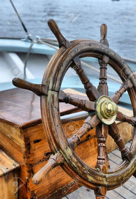 Steering Wheel Sailboat Stock Photo Picture And Royalty Free Image