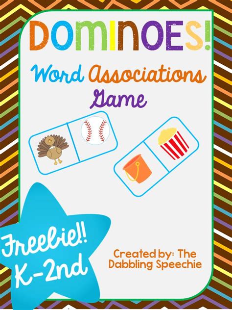 When you see the game, reply with the first word that comes into your head! Word Associations Game for Dominoes- FREE PRINTABLE ...