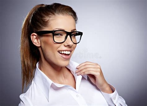 Business Woman In Glasses Stock Image Image Of Beautiful 26579107