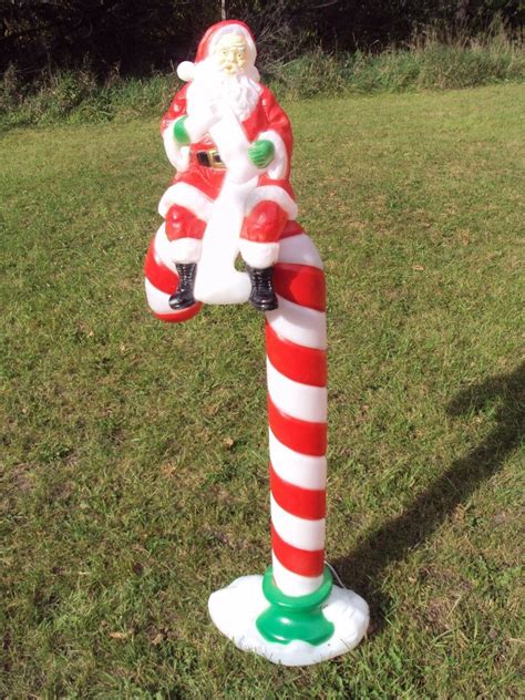 From generation ago that you can still purchase now. RARE Santas Best Blow Mold Candy Cane With Santa Lighted ...