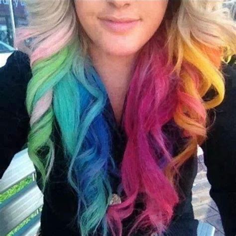 Even then, it is best to opt for a darker blonde color; Blonde Rainbow Ombre Hair | Hair styles/tips | Pinterest