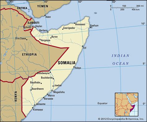 Map Of Somalia And Geographical Facts Where Somalia On The World Map