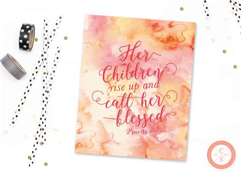 Her Children Rise Up And Call Her Blessed Wall Print