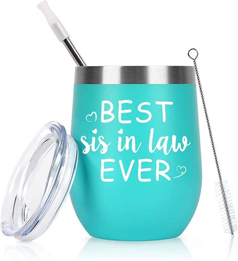 sister in law ts best sis in law ever wine tumbler mothers day christmas birthday ts for
