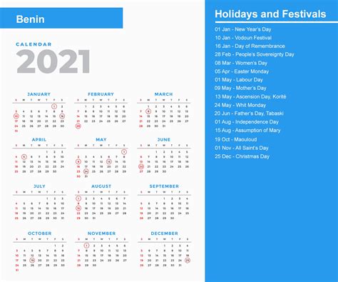 Benin Holidays 2021 And Observances 2021