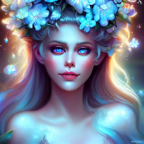 Beautiful Magical Woman With Very Bright Blue Eyes By Xrebelyellx On