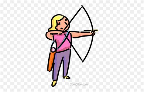 Girl Archer Royalty Free Vector Clip Art Illustration Archery Clipart