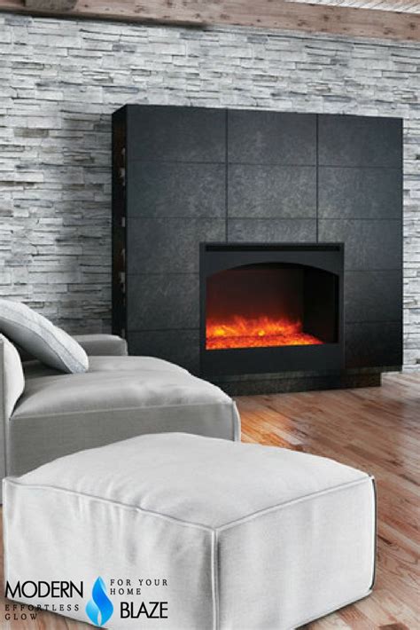 Simple diy fireplace surround with electrical fire insert. This ventless electric fireplace with a lovely ...