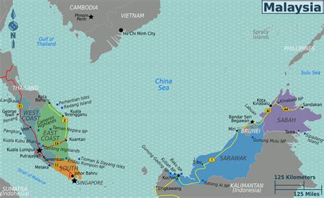 Landkarte Malaysia Karte Regionen Karten Und