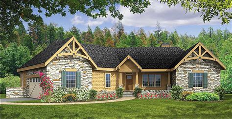 Rustic Angled Ranch Home Plan 3877ja 1st Floor Master Suite Cad