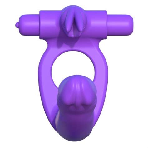 Pipedream Fantasy C Ringz Double Penetrator Rabbit Purple Sex Toy Hotmovies