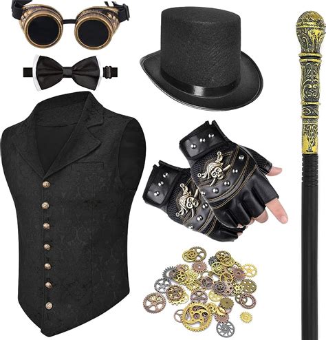 Steampunk Costume Accessories For Men Gothic Victorian Vest Steam Punk