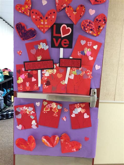 Love Grows Here Valentines Day Classroom Door Door Decorations