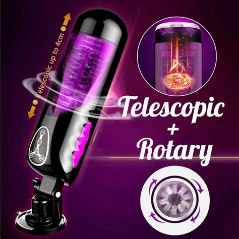 Sucking Masturbator Cup Male Vacuum Telescopic Rotation Heating Real Pussy Fast Orgasm Machine