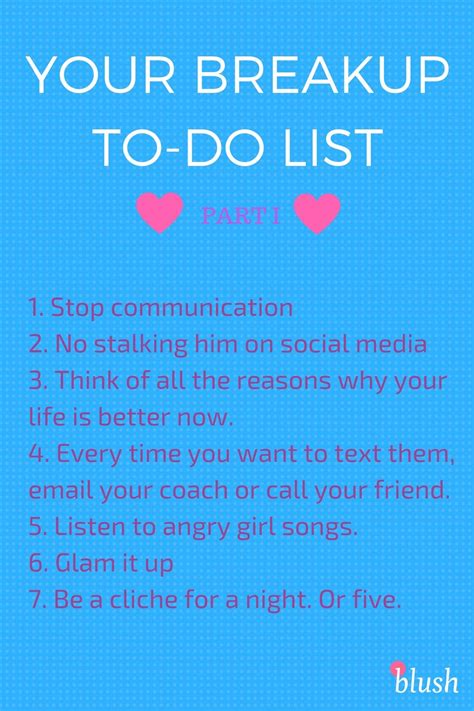 your breakup to do list part i moti breakup motivation breakup advice quotes