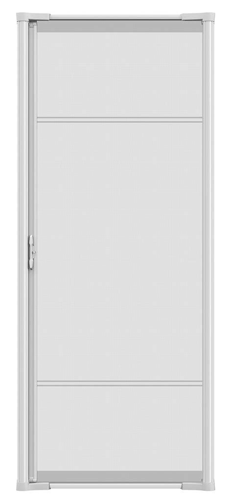 Cool Single Retractable Door Screen White For 96 In Tall X 32 In To 36