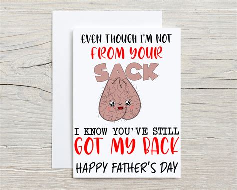 Not From Your Sack Fathers Day Card Rude Card Funny Card Etsy