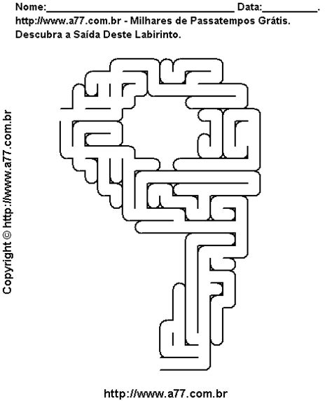 Labirinto Para Imprimir No Formato Do Número 9 Nível Fácil