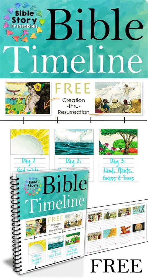 Free Bible Timeline For Kids 200 Full Color Printable Timeline Cards