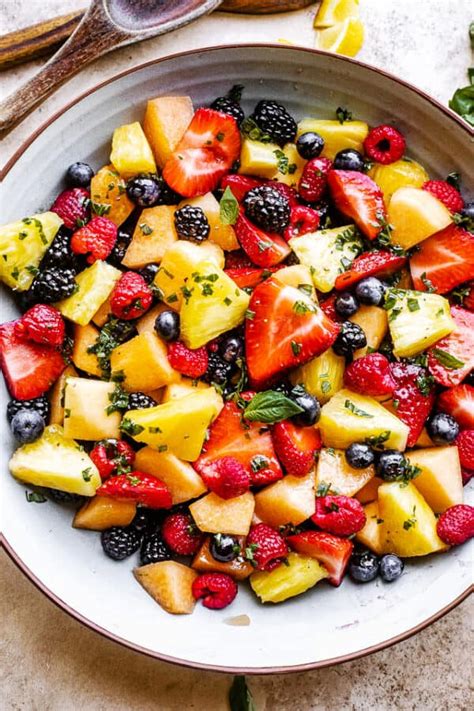 Melon Pineapple Salad With Berries Fresh Fruit Salad Recipe
