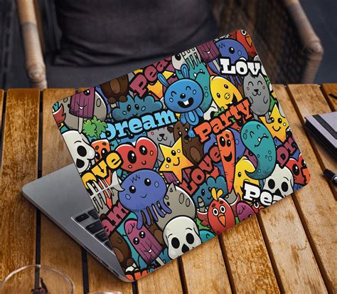 Cartoons Laptop Skin Sticker Cute Notebook Vinyl Decal Dell Hp Etsy