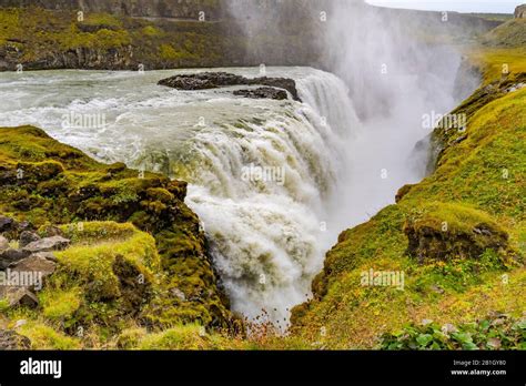 Enormous Gullfoss Waterfall Golden Falls Golden Circle Iceland One Of