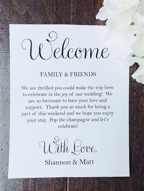 Wedding Welcome Card Editable Template Guest Welcome Card Etsy