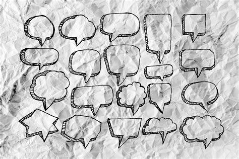 Speech Bubble Sketch Hand Drawn Bubbles Free Stock Photo Public