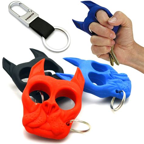 This $6 keychain from wicked clothes is fierce! brutus bulldog head survival keychain self defense weapons ...