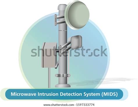 Microwave Intrusion Detection System Electromagnetic Wave Stock Vector