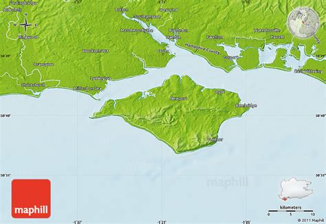 Physical Map Of Isle Of Wight