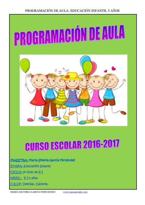 Programación De Aula 2016 17 Oposiciones Educacion Infantil