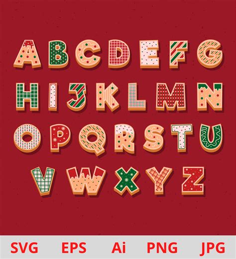Printable Digital Alphabet Letters Gingerbread Alphabets Etsy