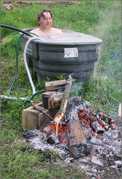 Janky Diy Wood Fired Tub Red Neck Hot Tub Inside Plants Decor Outdoor