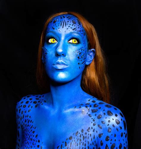 Mystique X Men Makeup Bodypaint Halloween Makeup Jacqueelombardo