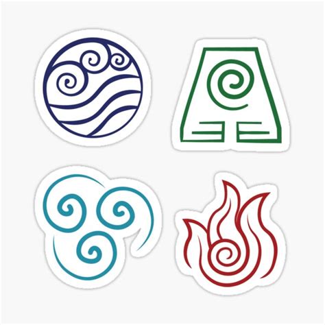 The 4 Elements Avatar The Last Airbender Sticker By Gaalaxyz Redbubble