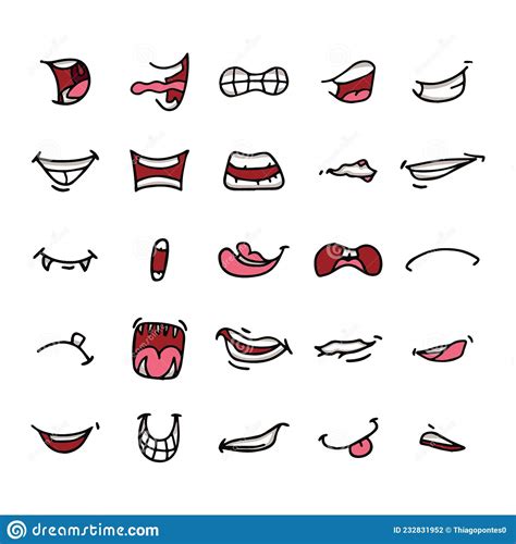 Mouths With Different Shades Of Lipsticks Vector Illustration