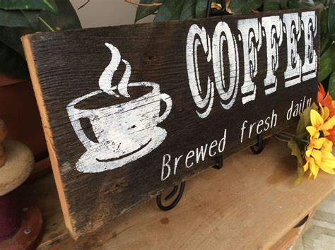 Western Kitchen Sign Rustic Kitchen Sign Coffee Sign Brewed Fresh