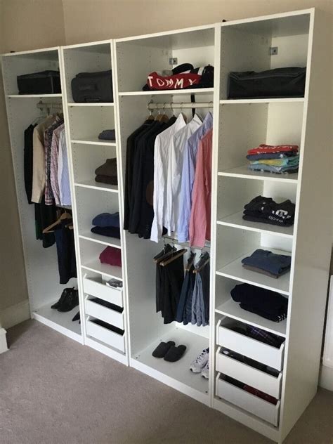 Ikea Pax White Wardrobe Incl All Drawers Clothes Racks And Shelves