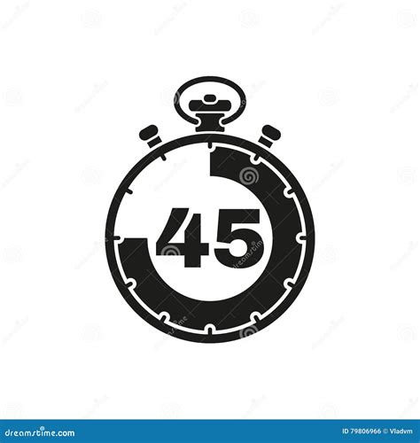 Los 45 Segundos Icono Del Cronómetro De Los Minutos Reloj Y Reloj