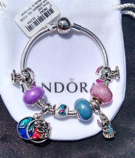 Pandora Bracelet With Lilo And Stitch Themed Charms Etsy Uk