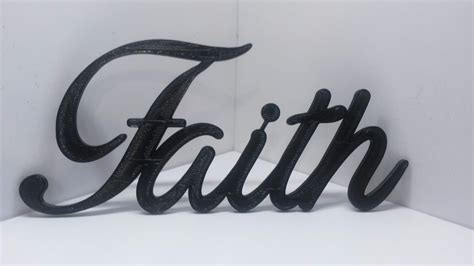 Faith Word Art Sign Home Kitchen Decor Wall Hanging Cursive Script